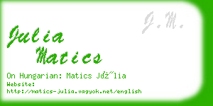 julia matics business card